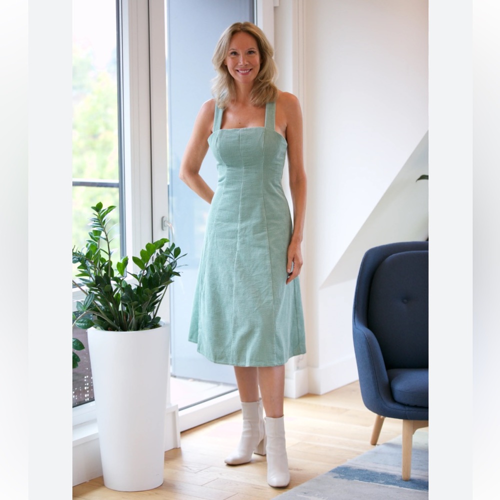 Corey Lynn Calter Ashley Mint Green Corduroy Dress- Adorn Small‎